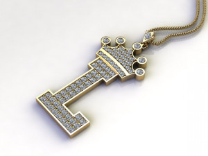 Alphabets letter L pendant 3D Model