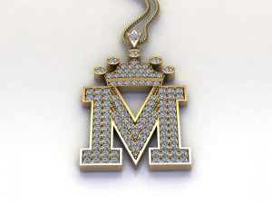 アルファベット文字 M ペンダント 3Dモデル