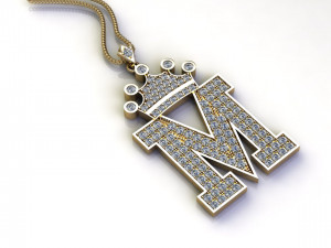 Alphabets letter M pendant 3D Model