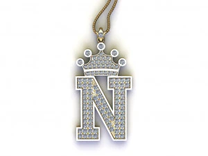 Alphabets letter N pendant 3D Model