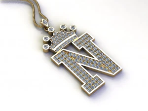 Alphabets letter N pendant 3D Model