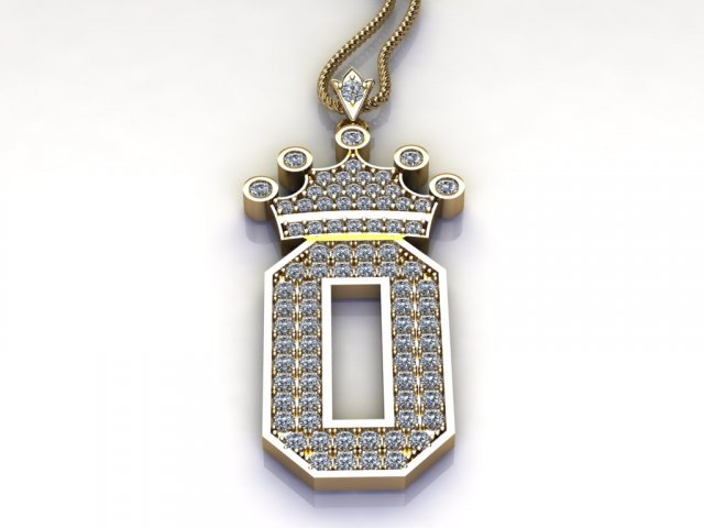 Alphabets letter O pendant 3D 모델 .c4d .max .obj .3ds .fbx .stl .blend 