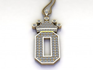 Alphabets letter O pendant 3D 모델