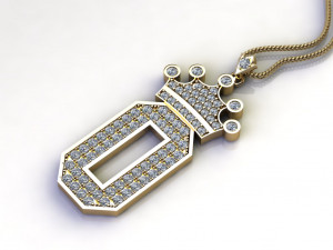 Alphabets letter O pendant 3D 모델