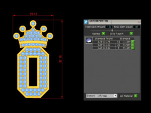 Alphabets letter O pendant 3D 모델