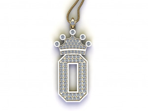 Alphabets letter O pendant 3D 모델