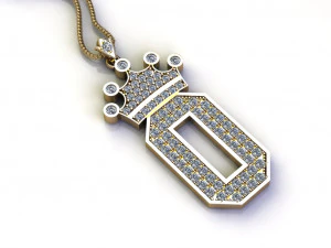 Alphabets letter O pendant 3D Model