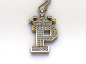 Alphabets letter P pendant 3D Model