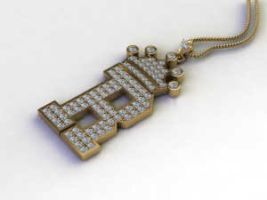 Alphabets letter R pendant 3D मॉडल