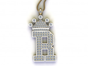 Alphabets letter R pendant 3D मॉडल