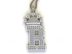 Alphabets letter R pendant 3D Model