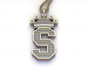 Alphabets letter S pendant 3D 모델