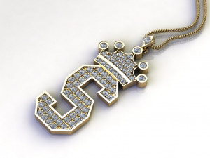 Alphabets letter S pendant 3D Model