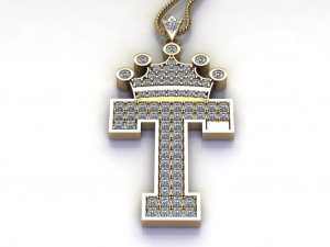 Alphabets letter T pendant 3D-Modell