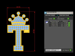 Alphabets letter T pendant 3D Model