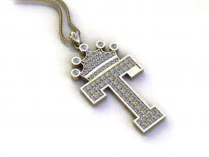 Alphabets letter T pendant 3D Model