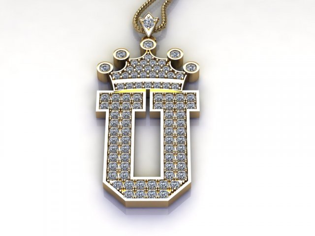 Alphabets letter U pendant Modelo 3D .c4d .max .obj .3ds .fbx .stl .blend 