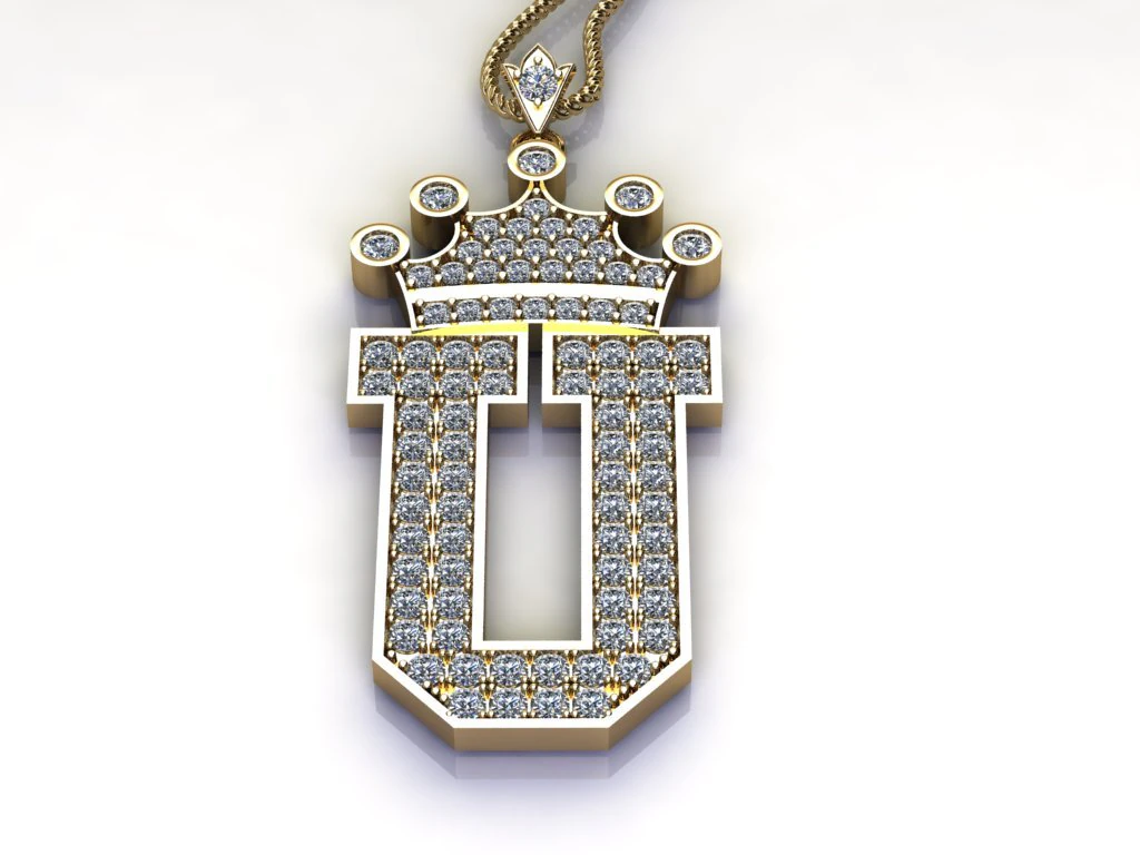 Alphabets letter U pendant 3D Model .c4d .max .obj .3ds .fbx .stl .blend