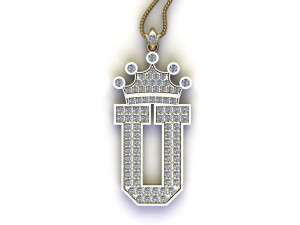 Alphabets letter U pendant Modelo 3D