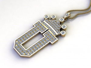 Alphabets letter U pendant Modelo 3D