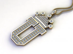 Alphabets letter U pendant 3D Model