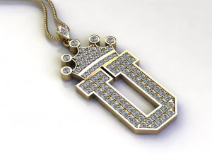 Alphabets letter U pendant 3D Model