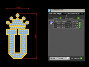 Alphabets letter U pendant Modelo 3D