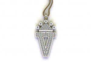 Alphabets letter V pendant 3D Model