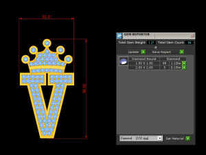 Alphabets letter V pendant Modello 3D