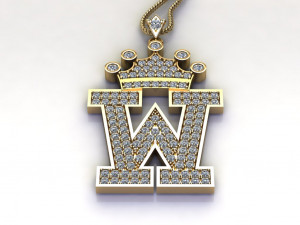 Alphabets letter W pendant 3D Модель