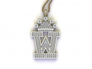 Alphabets letter W pendant 3D Model