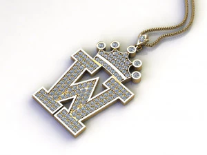 Alphabets letter W pendant 3D Model
