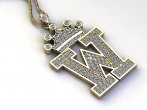 Alphabets letter W pendant 3D Model