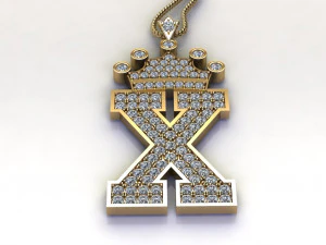 알파벳 문자 X 펜던트 3D 모델