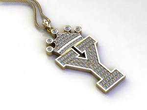 Alphabets letter Y pendant 3D Model