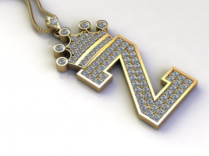 Alphabets letter Z pendant 3D 모델