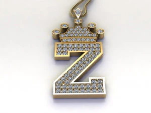 Alphabets letter Z pendant 3D Model
