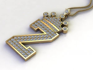 Alphabets letter Z pendant 3D Model