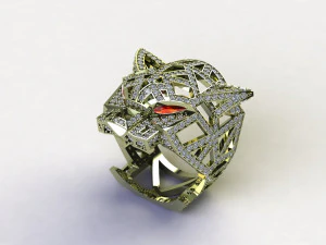 Anel Tigre Puma Pantera Modelo 3D