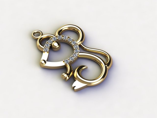 Mouse pendant 3Dモデル .c4d .max .obj .3ds .fbx .stl .blend 