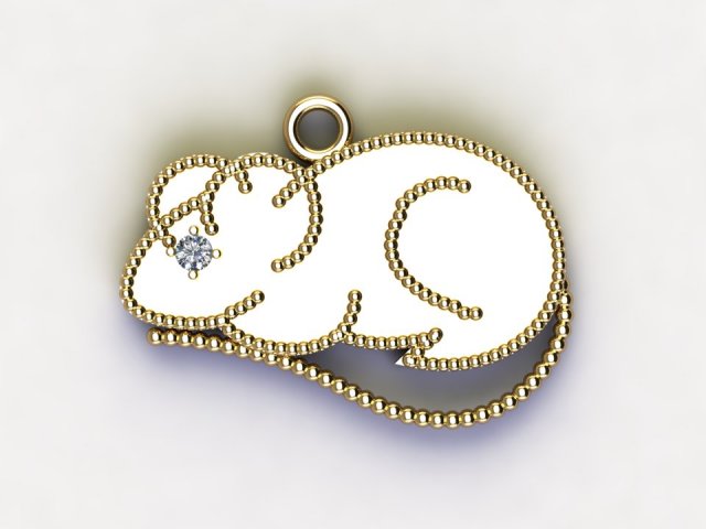 Mouse pendant 3D Модель .c4d .max .obj .3ds .fbx .stl .blend