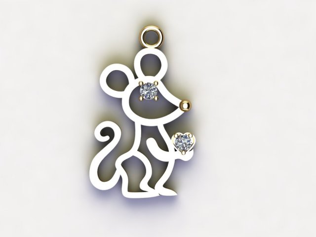 Mouse pendant 3D-Modell .c4d .max .obj .3ds .fbx .stl .blend 