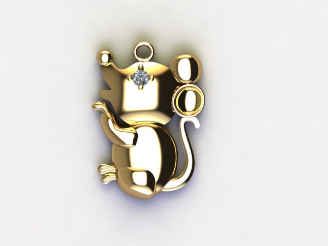 Mouse pendant 3D Model .c4d .max .obj .3ds .fbx .stl .blend 