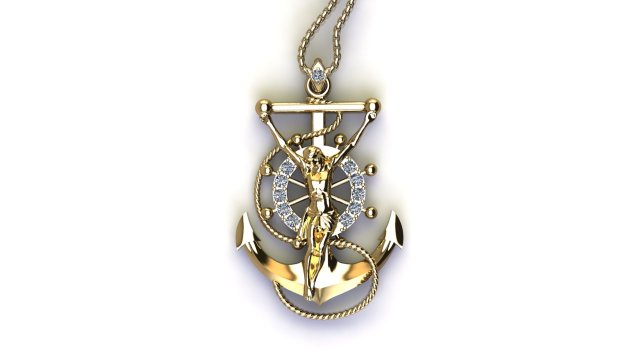 Jesus pendant 3D Model .c4d .max .obj .3ds .fbx .stl .blend 