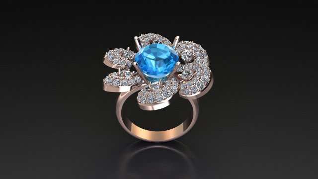 Women Diamond Ring 3Dプリントモデル .c4d .max .obj .3ds .fbx .stl .blend 