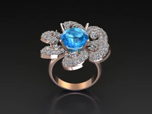 Women Diamond Ring 3D Print Model