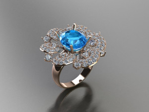 Women Diamond Ring Modèles 3D en vedette