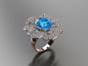 Women Diamond Ring 3D Print Model