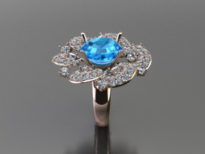 Women Diamond Ring Modèles 3D en vedette