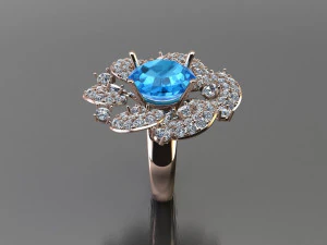 Women Diamond Ring 3D Print Model
